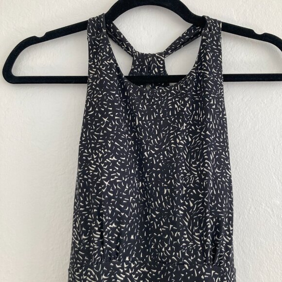 PRANA Exercise Dress Midi Halter Back Black Spotted Workout Hiking Walking Small - Picture 2 of 9